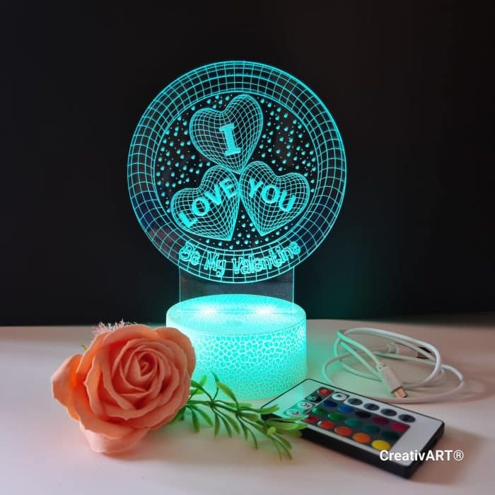 Lampa LED 3D Model I Love You