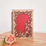 Agenda lemn decupaj fluture și flori
