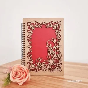 Agenda lemn decupaj fluture și flori