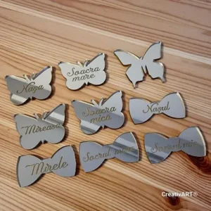 Figurine personalizate pe oglindă aurie 1