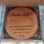 Placheta lemn personalizata anunt test sarcina