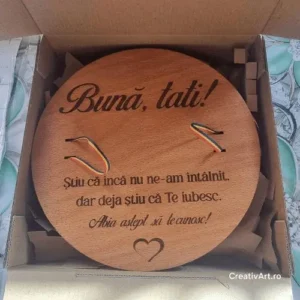 Placheta lemn personalizata anunt test sarcina