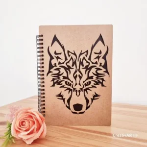 Agenda coperti lemn decupaj Lup
