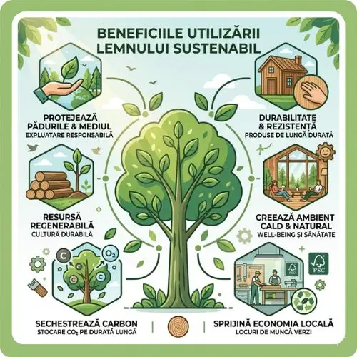 Beneficiile utilizarii produselor din lemn sustenabil