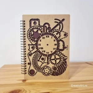Agenda din lemn steampunk