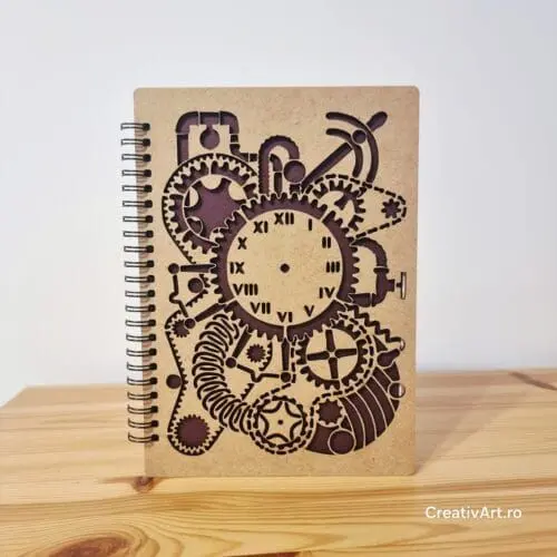 Agenda din lemn steampunk Agenda din lemn steampunk