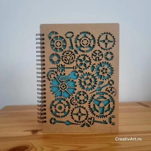 Agenda steampunk din lemn Agenda steampunk din lemn