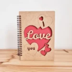 Agenda A5 din lemn model Love