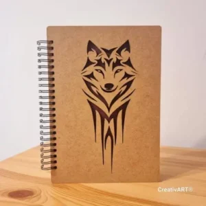 Agenda lemn model tribal lup